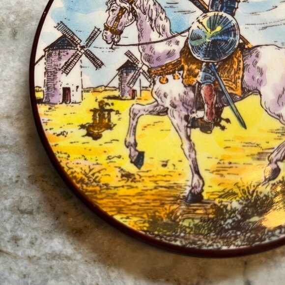 Don Quixote La Mancha Ceramic Decorative Plate 5” Hangable - Picture 5 of 9